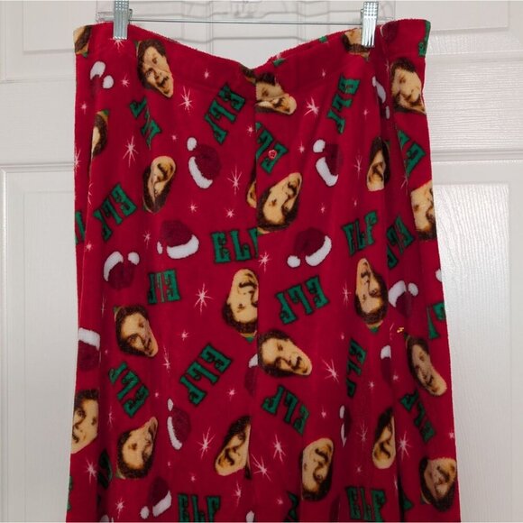 ELF the Movie Fleece Pajama Pants Mens 2XL Red Christmas Pull On Sleepwear - Picture 2 of 12